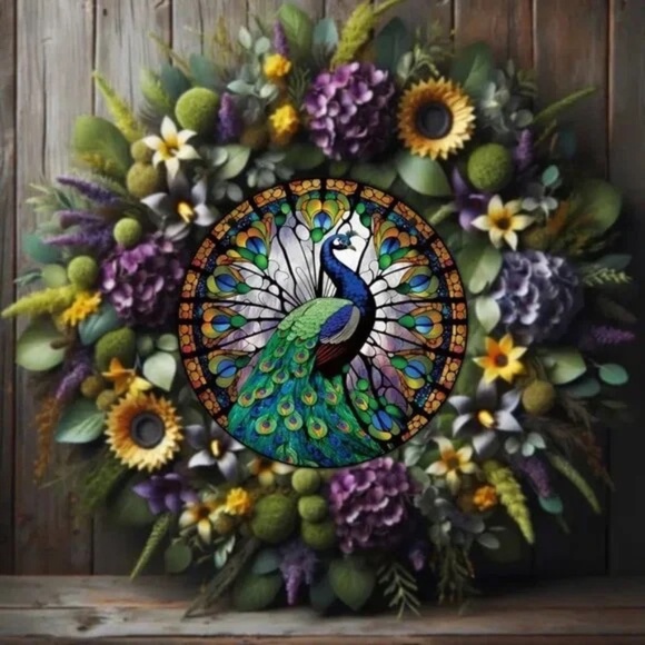 Vibrant Peacock Window Hanging Acrylic Suncatcher - Picture 11 of 14